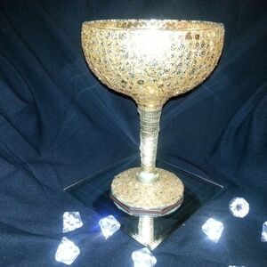 Beautiful big gold decorative champagne glass